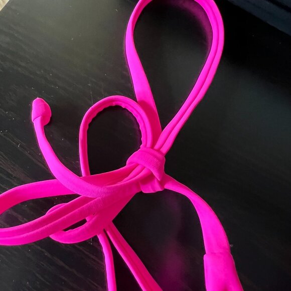 Neon Pink Triangle Bikini Top L Swimwear Festival Beachwear UPF50+ Beach Travel - Picture 5 of 6